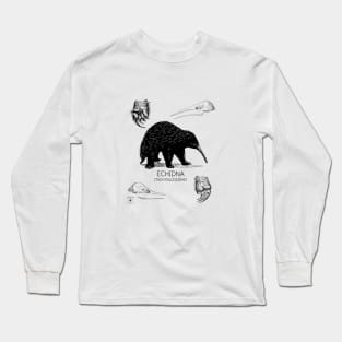 Echidna Study Shirt | Natural History Animal Illustration | Australian Mammal Taxonomy and Species Education Long Sleeve T-Shirt